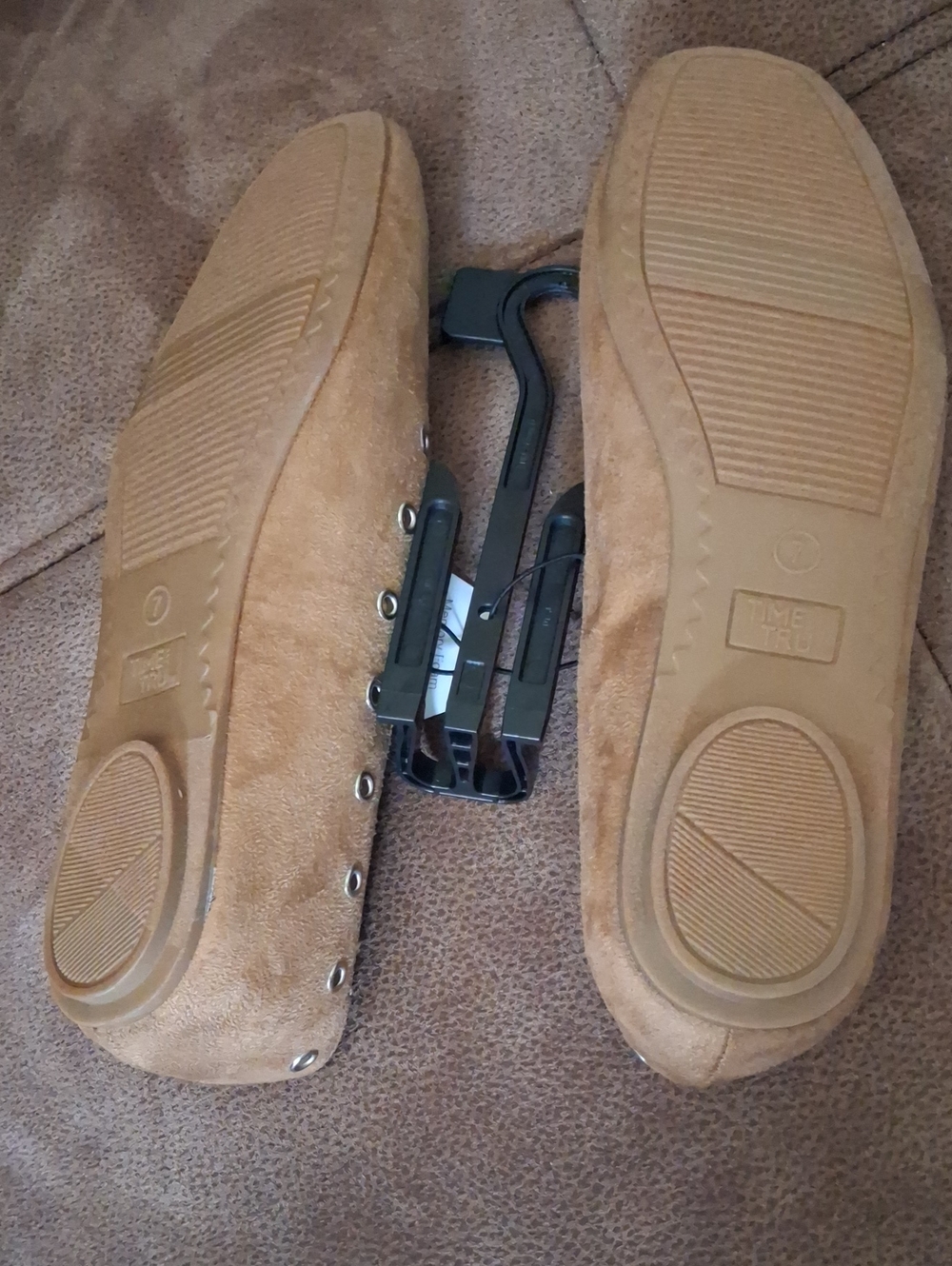Time And Tru Suede Lace-Accent Women’s Flats Sand Size 7 - Picture 4 of 6